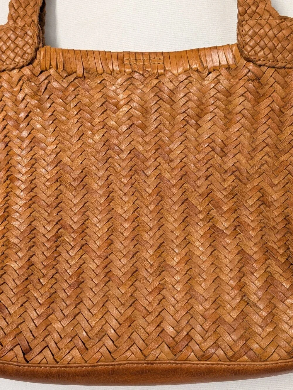 Vilenca Holland Handwoven Braided Genuine Leather / Suede Tote Shoulder Bag